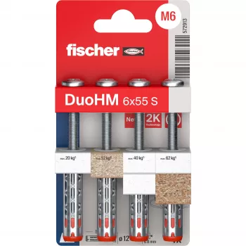 Fischer DuoHM 6x55 S hollewandplug met schroeven, 4 stuks 572913