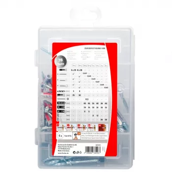 Fischer DuoPower 547212 Verhuishulp plug- en schroefassortiment, 76 stuks