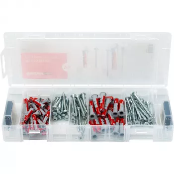 fischer Mini FixTainer - DuoPower pluggen- en schroevensortiment Ø 4,5/5/6/8 mm 30/40/50/60 (560097)
