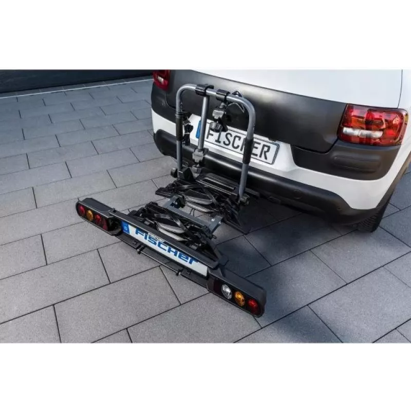 Fischer ProlineEvo 2 fietsendrager voor 2 fietsen, 60 kg, opklapbaar, LED-verlichting