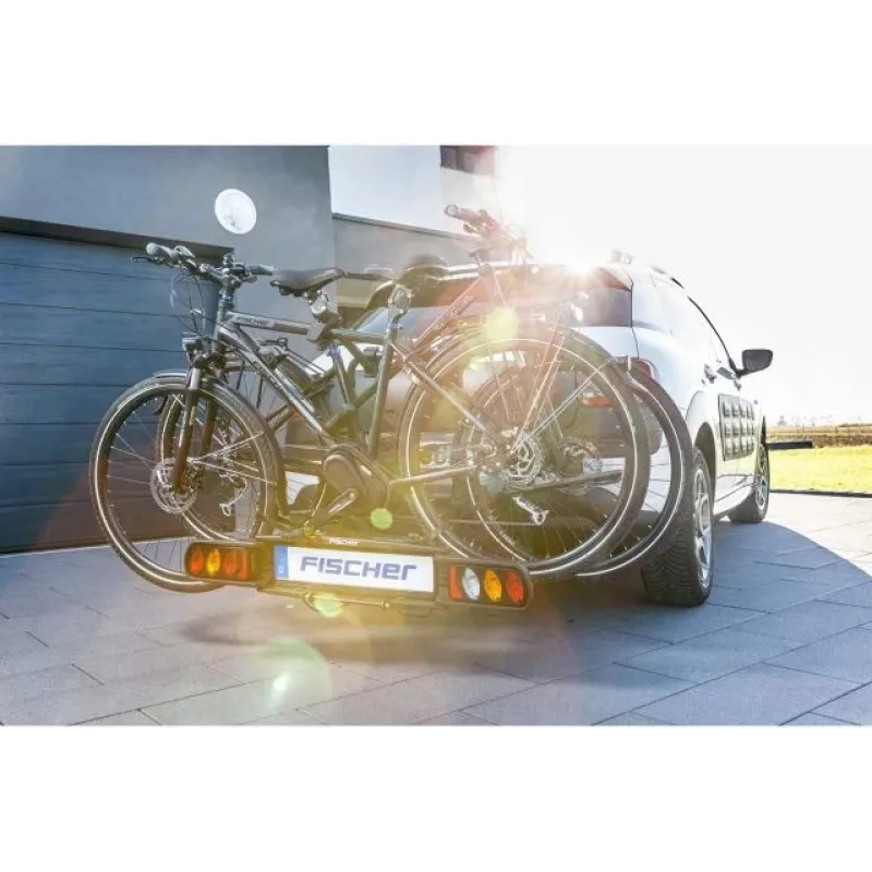 Fischer ProlineEvo 2 fietsendrager voor 2 fietsen, 60 kg, opklapbaar, LED-verlichting