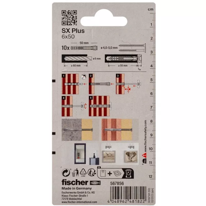 Fischer SX Plus Spreidplug 6x50 mm (10 stuks) 567856