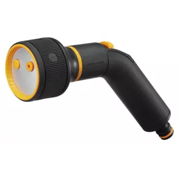 FISKARS meervoudige spuitpistool 3 straalsoorten sproeikop met SoftGrip™, zwart/oranje