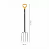 Fiskars Solid compostvork met borstaal kop en D-greep, 4 tanden, 1220 mm
