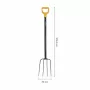Fiskars Solid compostvork met borstaal kop en D-greep, 4 tanden, 1220 mm