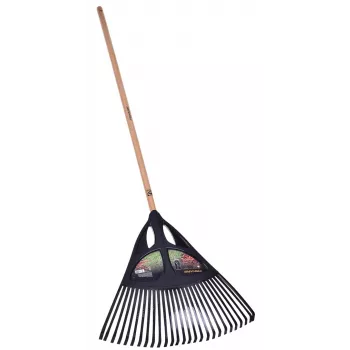 Fiskars Solid bladhark, 52 cm brede polypropyleen kop, 175 cm aluminium steel, 25 flexibele tanden, zwart/oranje