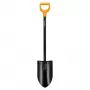 Fiskars Solid+ XL spade met scherp blad en stalen D-greep, borstaal blad, 1250 mm