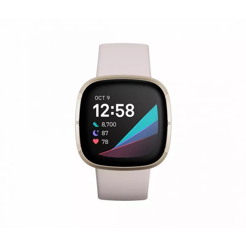 Fitbit Sense Lunar Soft Gold roestvrij staal wit