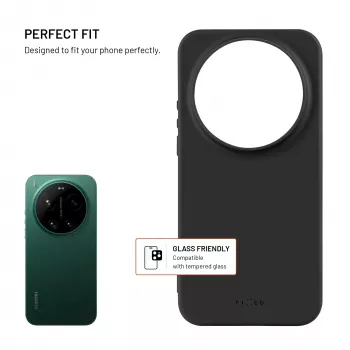 Fixed Story achterzijde cover voor Xiaomi 17 Ultra, rubberachtig, zwart