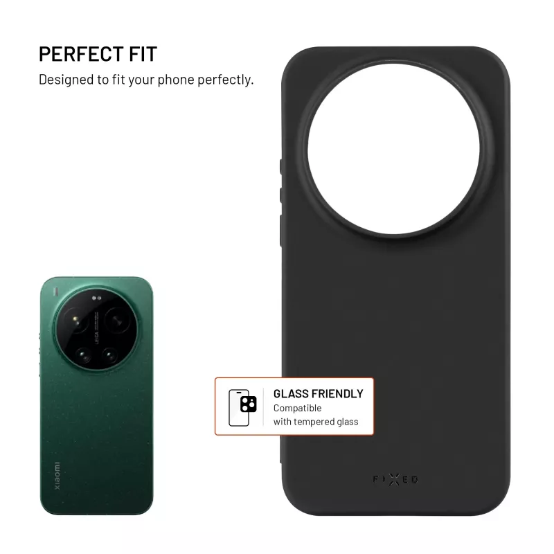 Fixed Story achterzijde cover voor Xiaomi 17 Ultra, rubberachtig, zwart