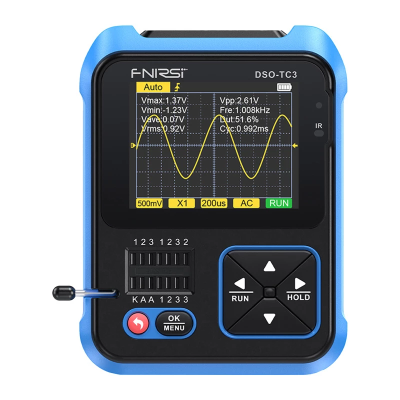 FNIRSI DSO-TC3 handheld digitale oscilloscoop transistor tester signaalgenerator 3-in-1