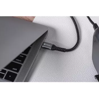 FORCELL F-Energy Cafule USB-C naar USB-C-kabel 1,2 m 240 W 5 A PD QC 4.0 gevlochten zwart