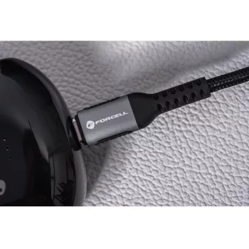 Forcell F-Energy Cafule USB-C naar USB-C kabel 2 m 240 W PD 5A QC 4.0 gevlochten zwart