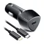 Forcell F-Energy Carbon autolader USB-C QC3.0 PD 20W met USB-C naar Lightning-kabel CC50-1C zwart