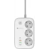 Forcell F-Energy VT-PS03 slimme stekkerdoos, 3x Schuko-stopcontacten, USB-C PD 30W, 3x USB-A QC 3.0, Wi-Fi, Tuya-app-bediening, 2500W/10A