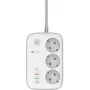 Forcell F-Energy VT-PS03 slimme stekkerdoos, 3x Schuko-stopcontacten, USB-C PD 30W, 3x USB-A QC 3.0, Wi-Fi, Tuya-app-bediening, 2500W/10A