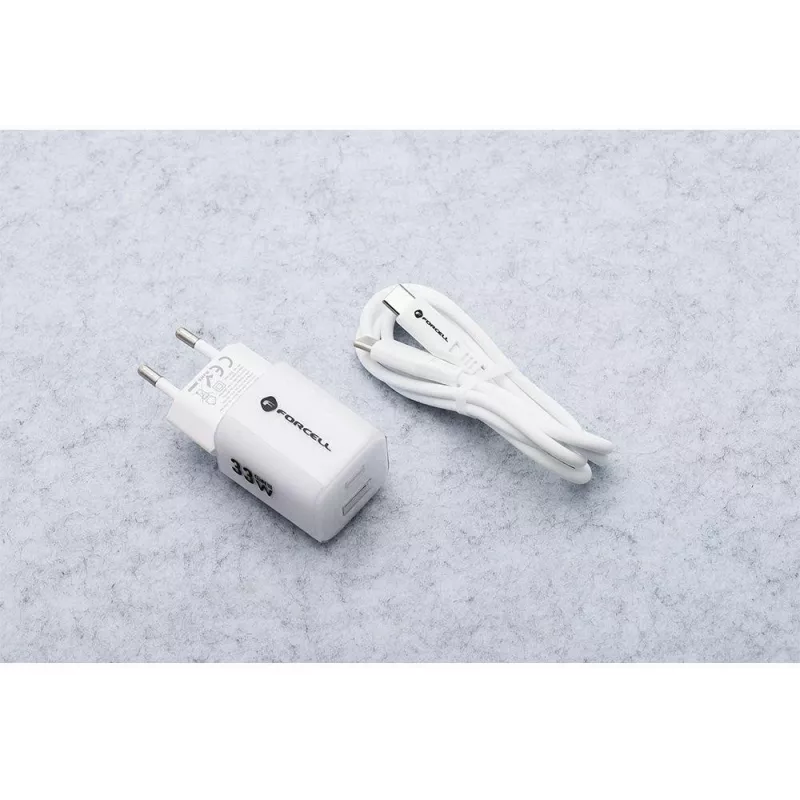 Forcell VT-41 GaN III 33W wandlader met 1x USB-C PD 3.0 & 1x USB-A QC 4.0 (wit)