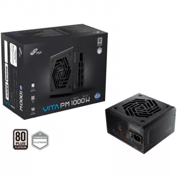 Fortron VITA PM 1000W zwart, 1x 12-pins High Power GPU, 4x PCIe, 1000 watt