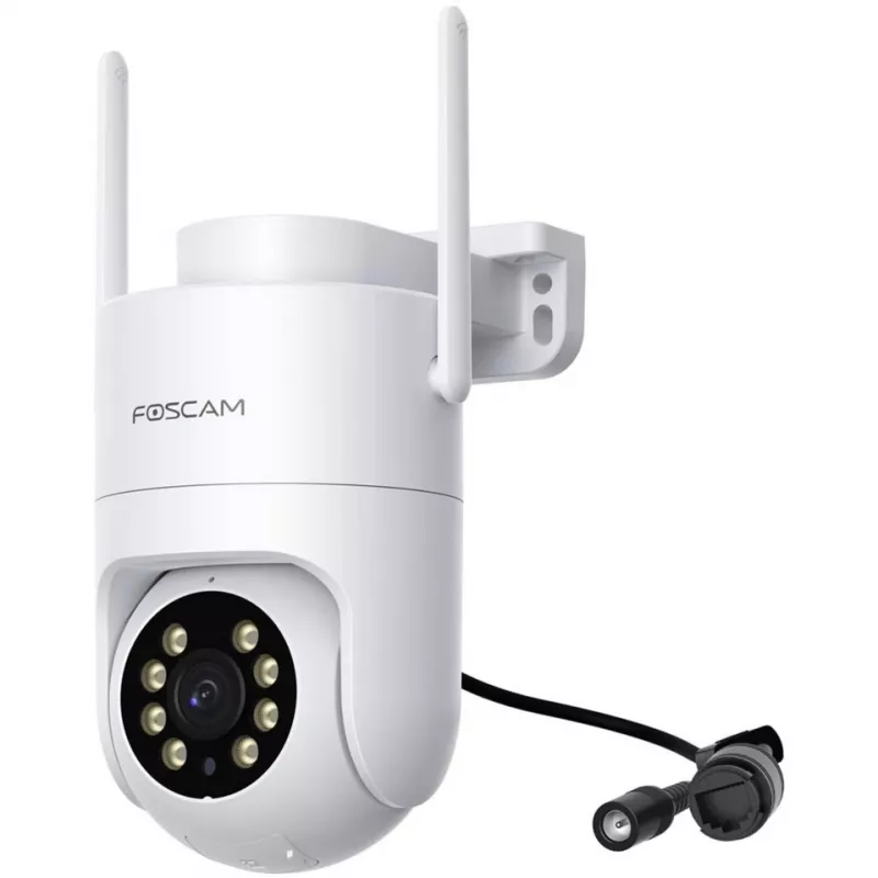 Foscam PD8 draadloze bewakingscamera wit 8MP (3840x2160), WiFi 6 dualband, millimetergolfradar, 360° auto-tracking, pan & tilt