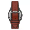 Fossil FS5799 heren minimalistisch quartz horloge 44 mm zwart leer