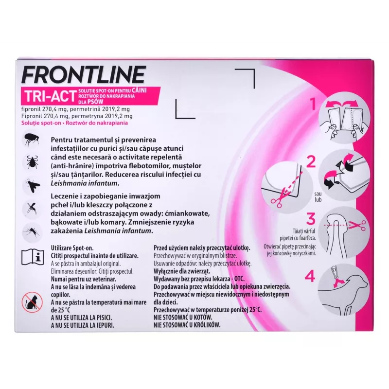 FRONTLINE Tri-act L 20-40 kg - parasietendruppels voor honden - 3 x 4 ml