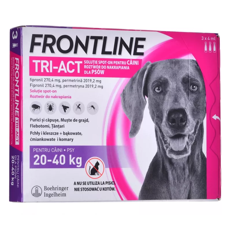 FRONTLINE Tri-act L 20-40 kg - parasietendruppels voor honden - 3 x 4 ml