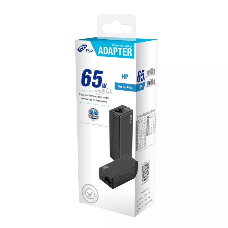 FSP PRO 65W universele laptopadapter – HP