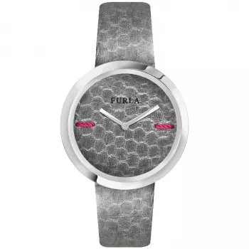 FURLA Giada dames kwartshorloge R4251110501 34mm zilverkleurige wijzerplaat roze leren band