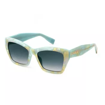 FURLA SFU778-5509E6 dames zonnebril - bruin acetaat montuur met bruine verloopglazen - 55/18/140 mm