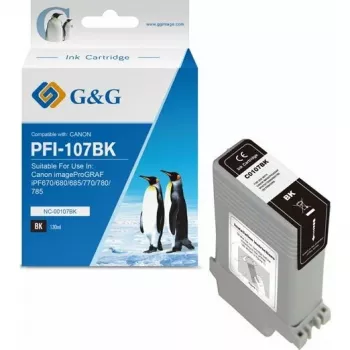 G&G inktpatroon compatibel Canon PFI-107BK zwart