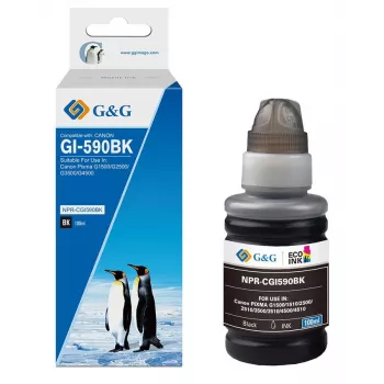 G&G compatibele Canon GI-590BK / 1603C001 navulinktflacon zwart (19386)