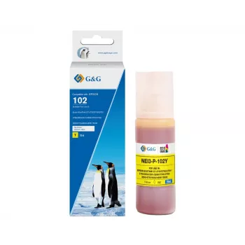 G&G compatibele inktfles geel voor Epson 102 / C13T03R440 (70 ml, op kleurstofbasis) 20696