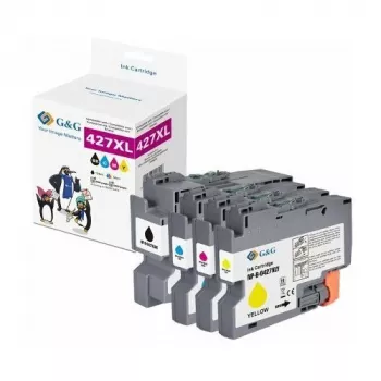 G&G compatibele inktpatronen voordeelset zwart, cyaan, magenta, geel (4-pack) XL voor Brother LC427XLVAL