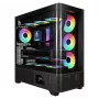 Gamdias Atlas P2 GAMING mid-tower ARGB behuizing van gehard glas, zwart, 4x120mm ARGB ventilatoren