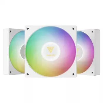 GAMDIAS NOTUS M1-1203 ARGB 120mm PWM behuizingsventilator-kit, 3-pack, adresseerbaar RGB, hydraulisch lager, 800-1600 tpm, 67,5 CFM, controller inbegrepen