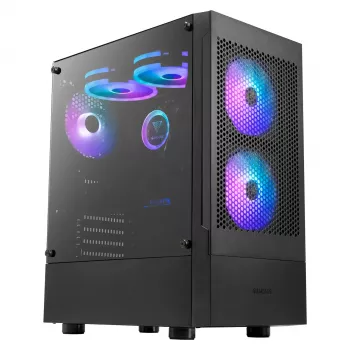 Gamdias Talos E3 Mesh RGB miditower ATX behuizing met gehard glaspanelen (zwart)