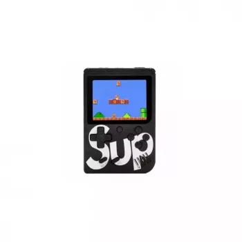 GameBox R1 8-bit draagbare retro-spelcomputer met 400 spellen, 3-inch LCD, TV-RCA-kabel, zwart