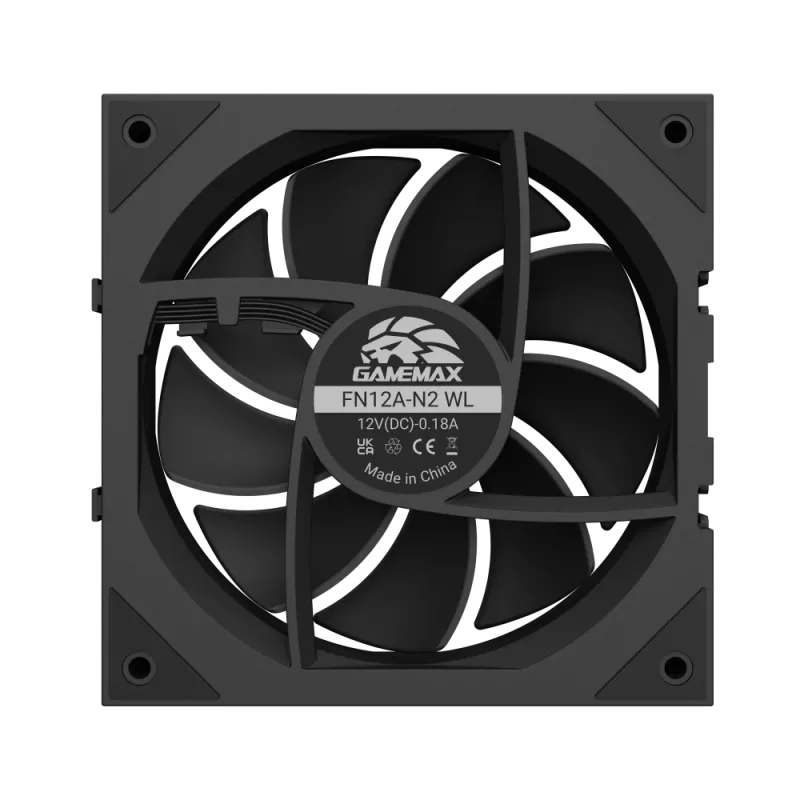 Gamemax FN12A-N2 WL behuizingsventilator zwart