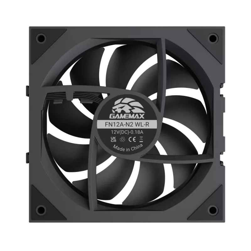 Gamemax FN12A-N2 WL-R behuizingsventilator zwart