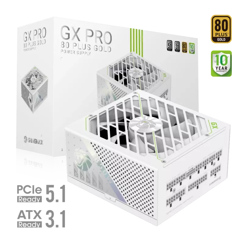GAMEMAX GX PRO 850G WH 850W 80+ Gold modulaire voeding wit