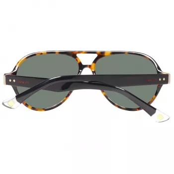 GANT GRS2003TOBLK2 heren rechthoekige zonnebril - zwart montuur, grijze glazen, 58 mm