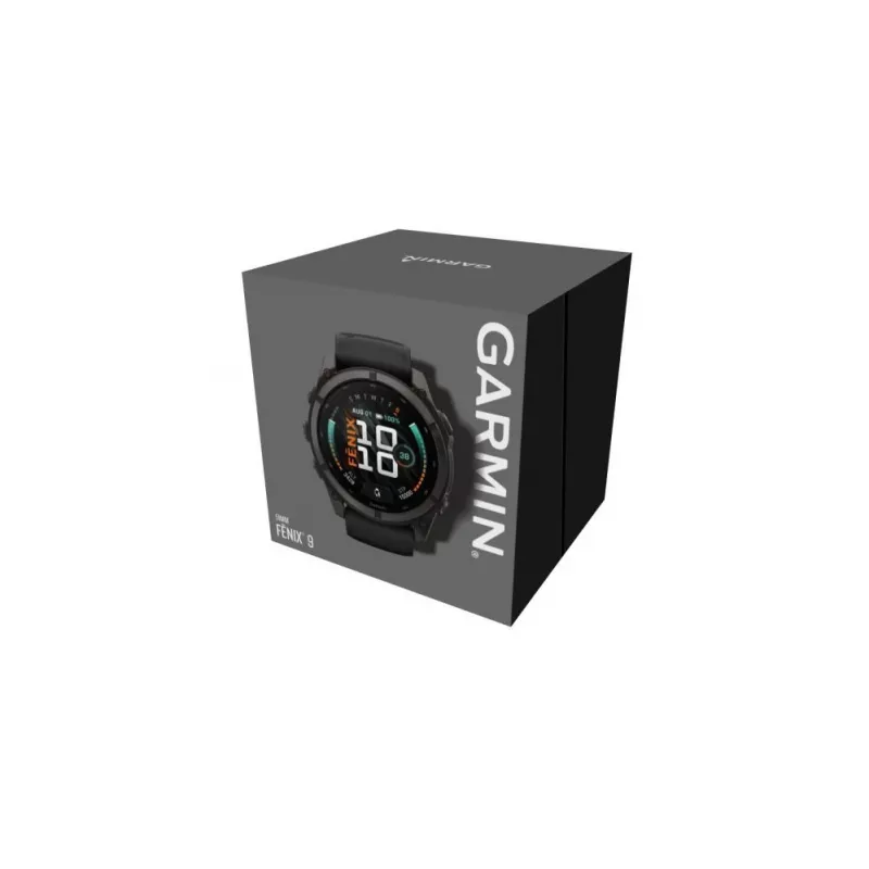 Garmin fenix 9 – 51 mm, Carbon Grey DLC titanium met zwarte siliconenband 010-04763-11