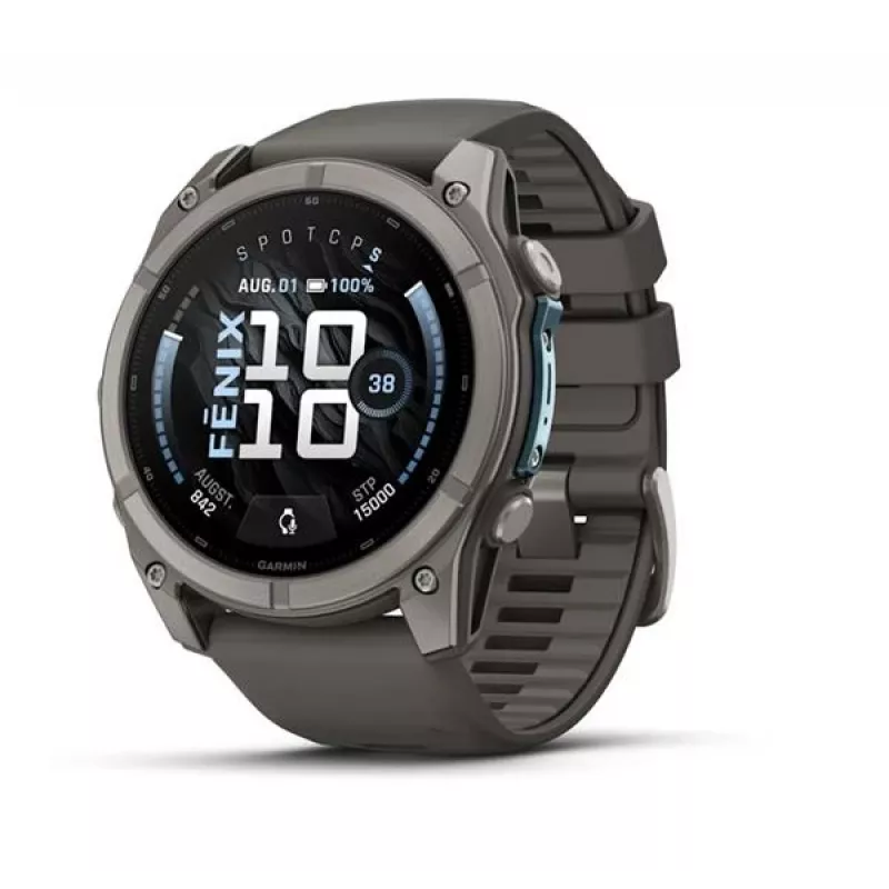Garmin fenix 9 – 51 mm, titanium met Pebble Grey siliconenband 010-04763-01