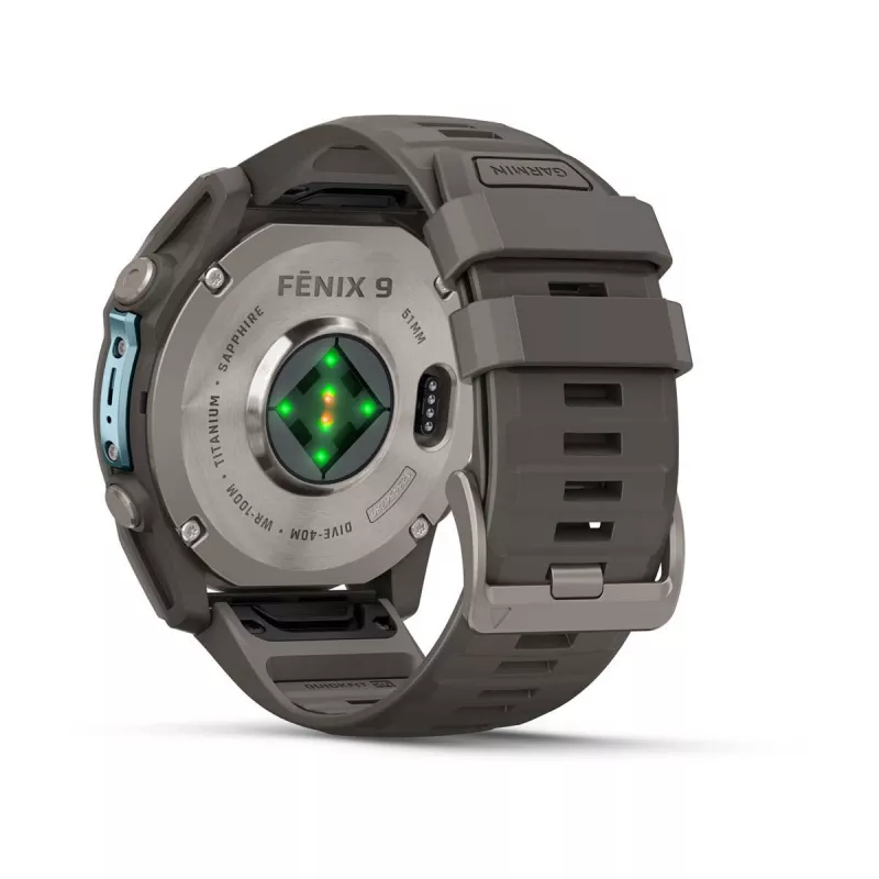Garmin fenix 9 – 51 mm, titanium met Pebble Grey siliconenband 010-04763-01