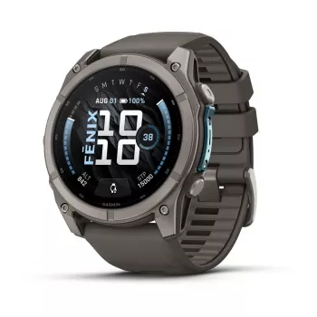 Garmin fenix 9 – 51 mm, titanium met Pebble Grey siliconenband 010-04763-01
