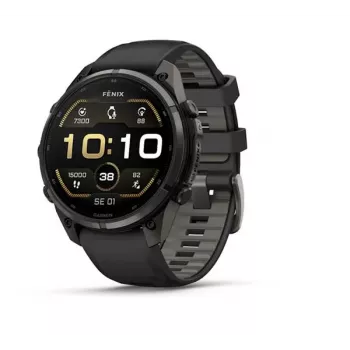 Garmin Fenix 9 Pro – 47mm Carbon Gray DLC titanium met Black/Pebble Grey siliconenband