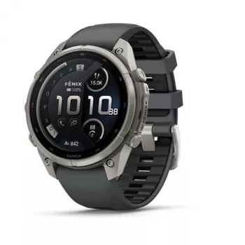 Garmin fenix 9 Pro – inReach, 47mm titanium met grafiet/zwarte siliconenband