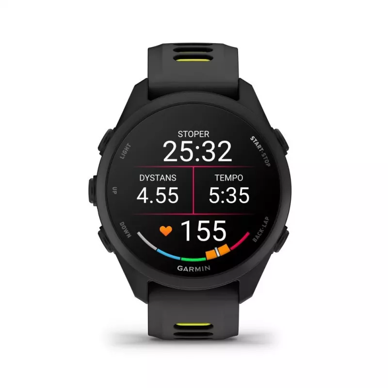 Garmin FORERUNNER 170 zwart met zwart/ambergeel bandje
