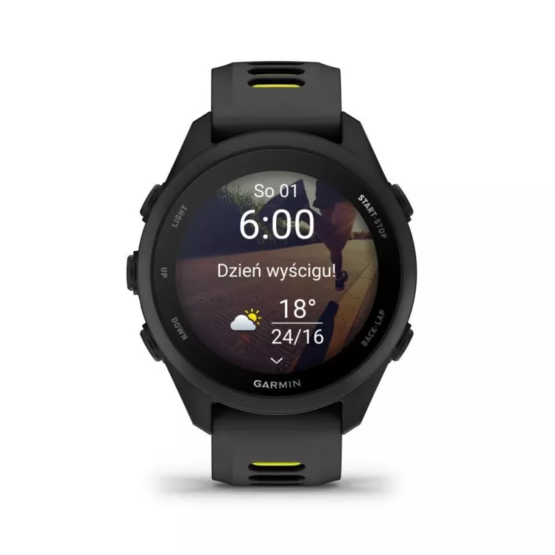 Garmin Forerunner 170 Music, zwart met zwart/geel bandje