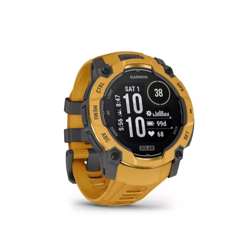 Garmin Instinct 3 – 50 mm, Solar Sunburst met Sunburst/grijs bandje